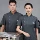 Polyester-Cotton cao cấp lưới thoáng khí áo liền quần đầu bếp ngắn tay nam mùa hè nhà hàng khách sạn nhà bếp phục vụ quần áo đầu bếp màu trắng tinh khiết đồng phục nấu ăn áo bếp nữ