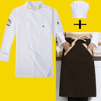 Длинные рукава [белый] + кофейный рис края двойной наклон