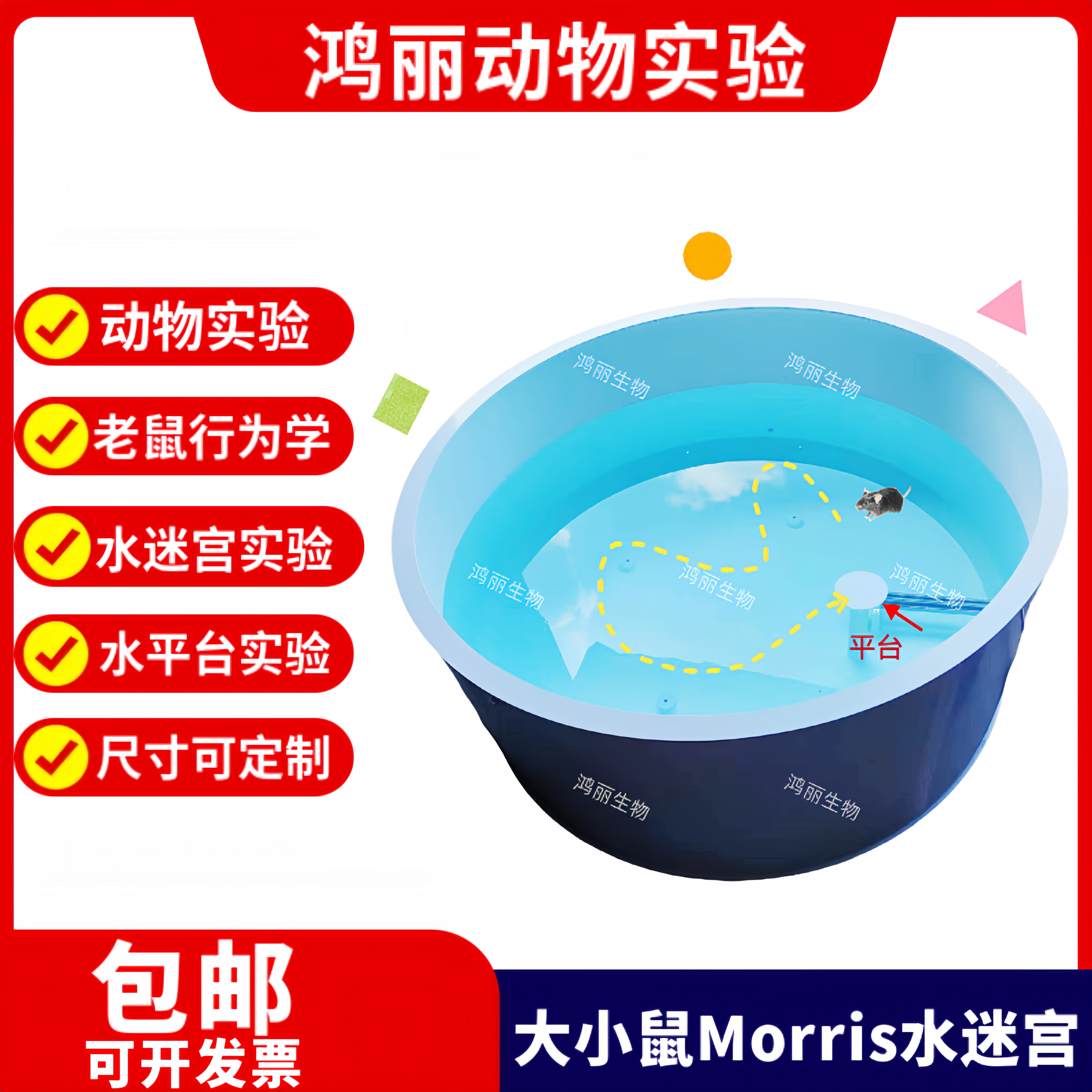 Morris水迷宫实验 大小鼠行为学旷场水迷宫系统 莫里斯水迷宫实验