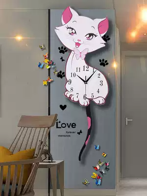 Cat quartz clock wall clock living room creative modern simple fashion hanging watch home cute decorative personality clock