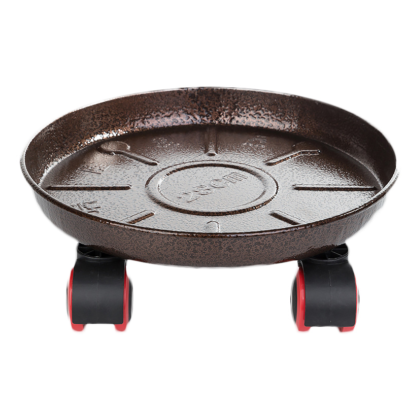 Large with thick metal version a flower pot tray base water dribbling pulley universal wheel round flowerpot wearing gy