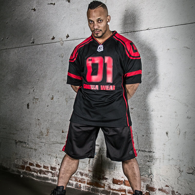 GORILLAWEAR Gorilla Big Ramy Rugby Wear Sports Fitness تي شيرت فضفاض سريع الجفاف بأكمام قصيرة