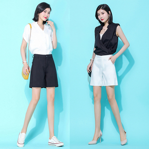 西装五分裤新款高腰显瘦直筒裤