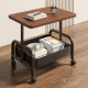 Small cart double-layer side table movable storage small table coffee table living room sofa with wheeled tea table bedroom storage rack