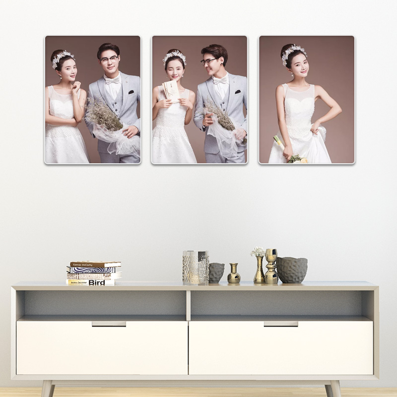 Photo Gallery Lamina Crystal Woodblock Making Three Combination Wall Wrap Photo Frame Photo Enlarge Printing Photo Frame Wall