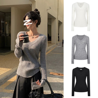 V-neck sweater women's new lazy casual top