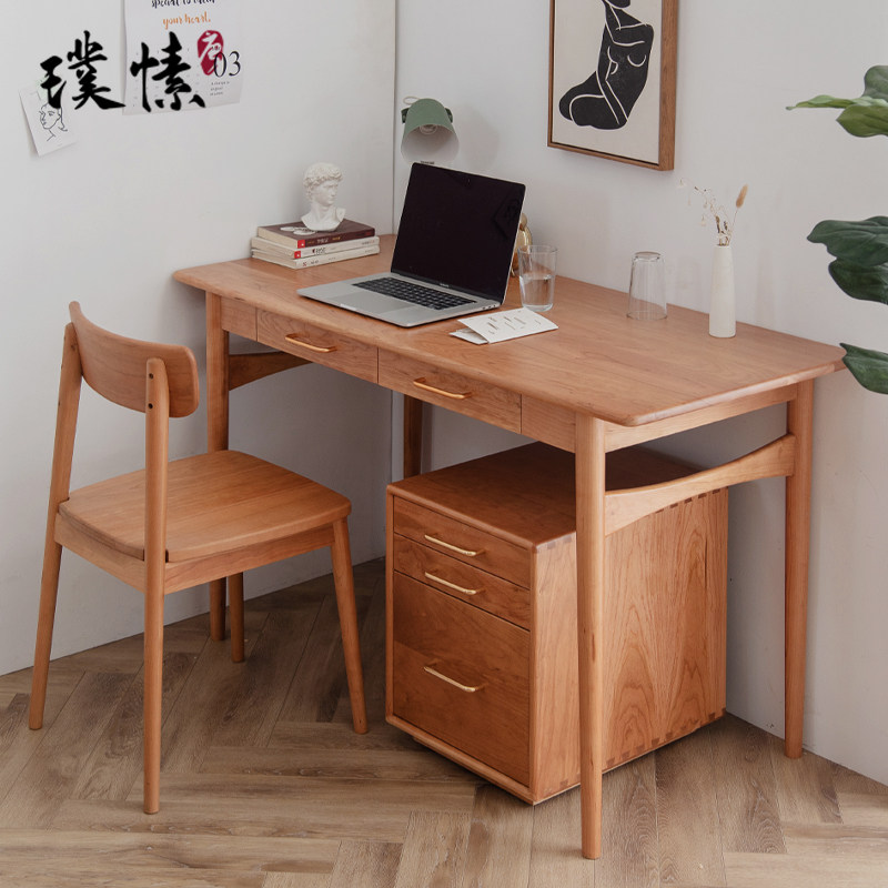 Solid Wood Corner Desk Desktop Leaning Against Wall Computer Desk Light Extravagant Advanced Design Sensation Small family Living room Bedroom Modern narrow