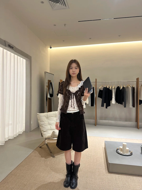 Romantic Girl's Real Two-Piece Lace-Trimmed Elegant Shirt for Women, Early Autumn 2026, Korean Style, Layered, Versatile, Slim-Fit Blouse