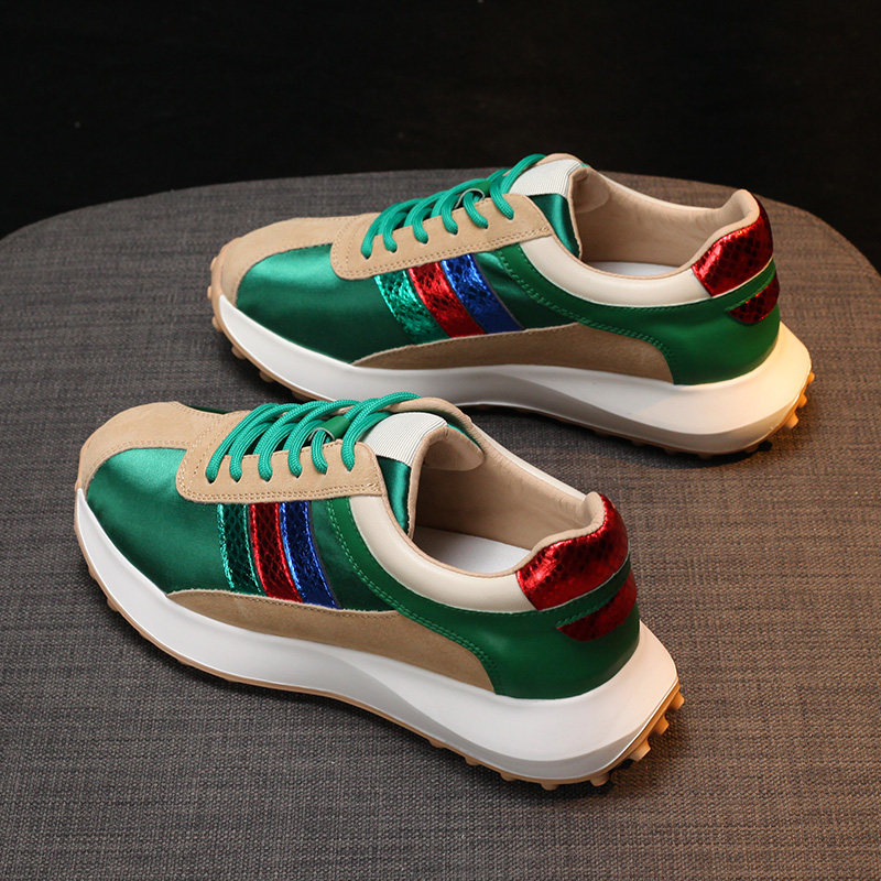 Waff Agan Father Shoes in the spring of 2022 new silk and pine thick sports slap shoes