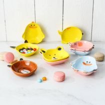 Ceramic creative cartoon dish household dish snack plate dipping dumpling dumpling sauce seasoning dish spit bone small dish