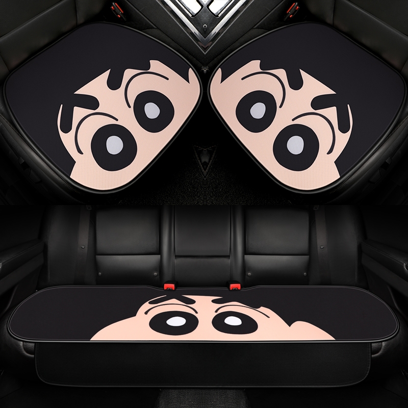 Net red car seat cushion summer rear square cushion cartoon backrest single piece three-piece set without backrest four seasons universal seat cushion