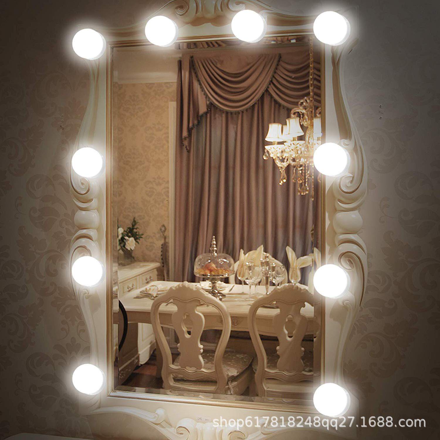 Hollywood mirror headlight dressing table light bulb string led beauty makeup light bulb usb three-color makeup mirror light bulb