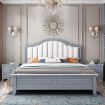 American solid wood bed 1 8 m modern minimalist light and luxurious double master bedroom 1 5 Eurostyle princess bed storage soft-leaning