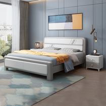 Solid wood bed 1 8 m Double wedding bed modern minimalist master bedroom with large bed 1 5 teenagers small family type single storage bed