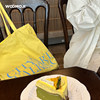 WOOMOJI original design canvas bag art day reading niche large capacity simple commuter shoulder bag relaxed feeling
