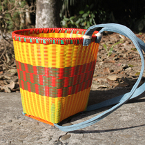 Back basket for household shopping and agricultural use of extra-large back basket plastic woven storage back basket handmade rattan basket back basket