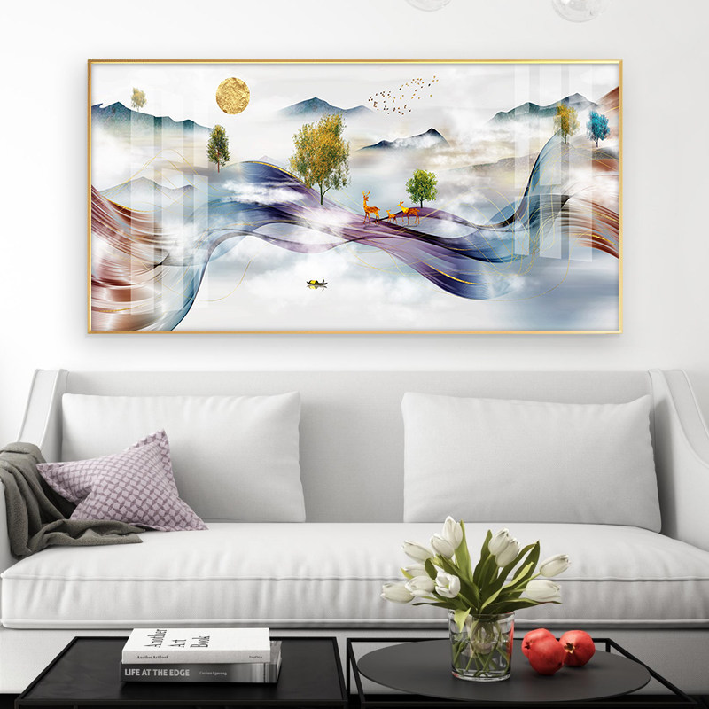 Living Room Decoration Painting Modern Minimalist Sofa Background Wall Hanging Painting Light Extravagant Mural Dining Room Painting Genguan Bedroom Bedside Painting