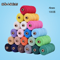 4mm colored cotton rope 4 strands braided cotton rope diy handmade tapestry sweatshirt hood rope colorful cotton rope drawstring decoration