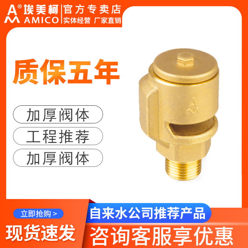 Emekke vacuum breaking valve 4 points brass suction valve 6 sub-proof negative pressure valve dn15dn20 threaded external wire dn25