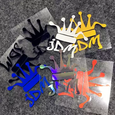JDM crown car sticker Car side window Triangle window modified personality English reflective patch Motoelectric decorative sticker