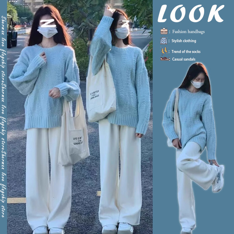 Autumn and Winter Women's Clothing 2026 Tea-Style Outfit Complete Set for Slightly Chubby Figures, Fashionable and High-End, Chanel-Inspired Minimalist Two-Piece Set