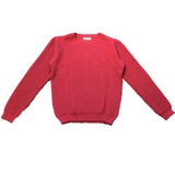 Осенний бордовый пуховик, трикотажный свитер, семейный стиль