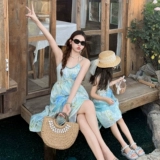 Пляжное летнее платье, футболка, комплект, семейный стиль