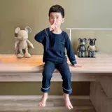 Детская пижама, детский лонгслив для мальчиков, комплект, осенняя, подходит для подростков