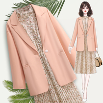2022 Fall Big Code Womens Dress Slightly Fat Sister Crummy Fancy Dress With Slim Superior Feel Fried Street Suit Jacket Suit