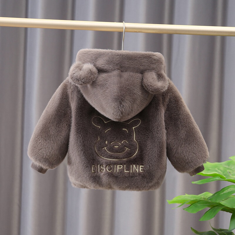 Baby Fleece-Lined Jacket Winter Clothing for Boys, Korean Style Furry Sweater Top, Stylish Infant and Toddler Girls' Winter Thickened Cotton Coat Baby Fleece-Lined Jacket Winter Clothing for Boys, Korean Style Furry Sweater Top, Stylish Infant and Toddler Girls' Winter Thickened Cotton Coat