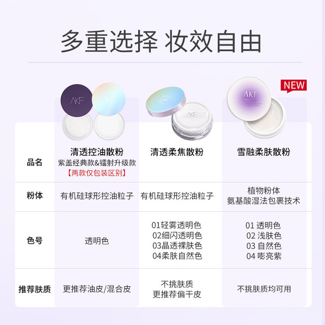 Cheng Shian AKF loose powder setting powder ຄວບຄຸມຄວາມມັນຍາວນານ ້ໍາເຜີ້ງຝຸ່ນ biscuit oil skin waterproof non-removing makeup official ແມ່ຍິງທີ່ແທ້ຈິງ