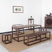 Old Elm New Chinese furniture Tea table Chair stool combination North American Black Walnut conference table Dining table Club tea room