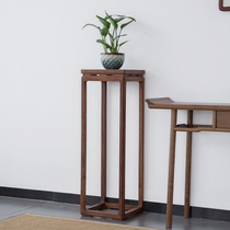 Zen new Chinese style flower stand Flowers A few sides North American Black Walnut Old Elm Solid wood Antique Ming and Qing style furniture