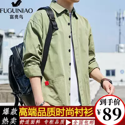 Men's clothing (autumn explosion) men's fashion work shirt cotton long sleeve jacket Kabes shirt