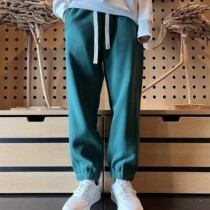 Qi Ze clothing autumn and winter new couple models trendy fashion plus velvet warm casual pants mens Bourne clothing firm