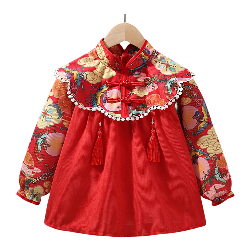 Baby girl's waterproof and anti-dirty smock for children to wear inside out