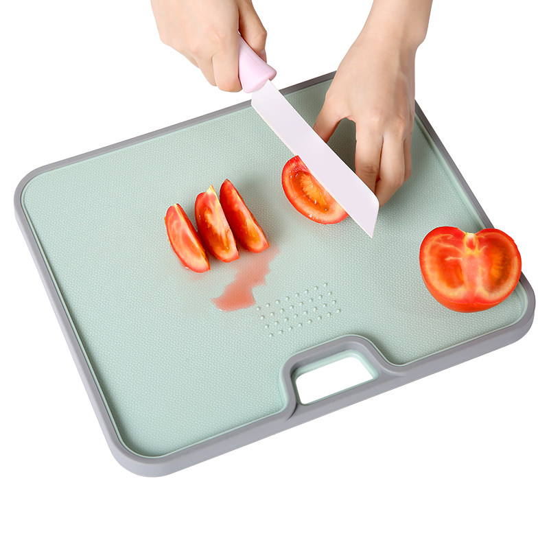 Cutting Board Bevel Home Mildew Chopping Chopping Board Food Grade Plastic Case Plate Kitchen Adhesive Plate Knife plate Double sided with plate
