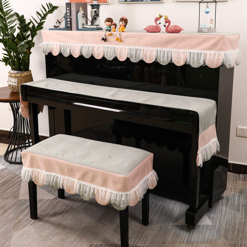Piano cover half cover modern minimalist piano cover dust cover Nordic light luxury lace cover cloth children's piano cloth