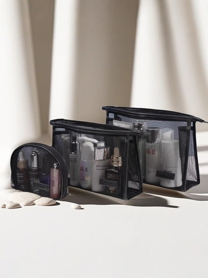 2024新款高端化妆包女便携式大容量旅行化妆品收纳包网纱洗漱袋小