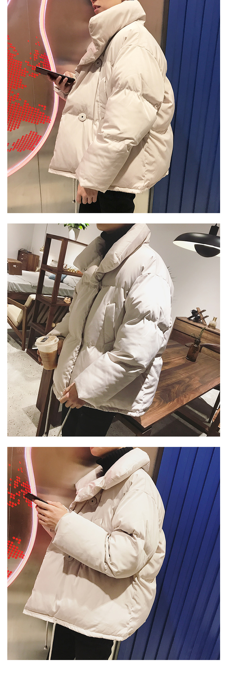Mùa đông ulzzang dịch vụ bánh mì ngắn nam Hàn Quốc phiên bản của xu hướng Harajuku bf gió dày bông áo vài ve áo áo