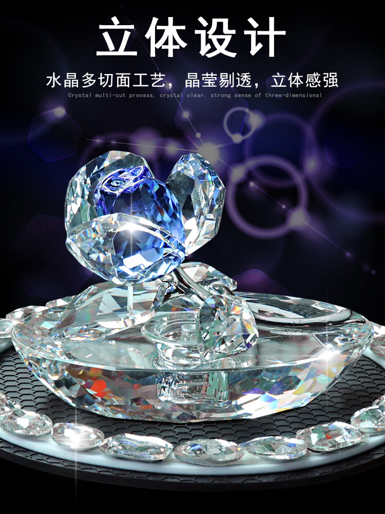 Suitable for Porsche Mercedes Audi Jaguar perfume seat car with creative car aromatherapy crystal rose ornaments