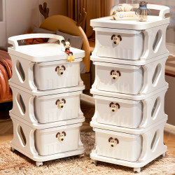 Trolley Storage Rack, Multi-Layer Snack Storage Rack, Floor-Standing, Movable, Living Room Snack Cart, Dormitory Miscellaneous Storage Box
