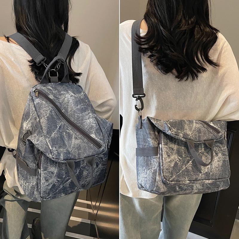 Mid-Point Multi-Purpose Bag for Women 2025 New Original Design Denim Backpack Casual Commuting Crossbody Shoulder Bag