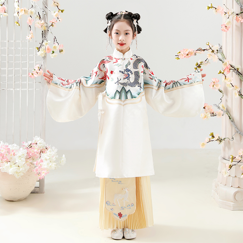 Children's Han clothes Ming and makeup Padded Jacket padded jacket for girl Han uniforms with long padded jacket embroidered with Chinese wind and Tang Bottling National Tide