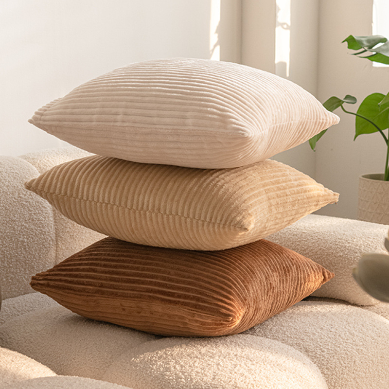Model Room Striped Pillow Solid Color Cushion Living Room Sofa Sofa Gift Pillow Headboard Backrest Cushion Pillowcase