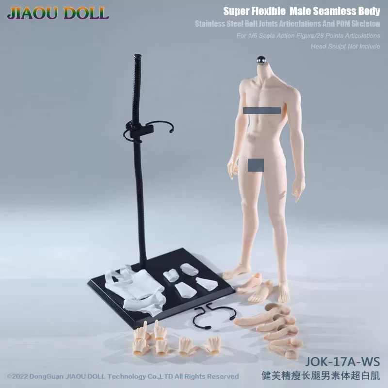 Jiaoudol Lan 1/6 разобранный подставка для ног и тонкая, длинные худые ноги, мужественное тело Jok-17A картина, клей пятно