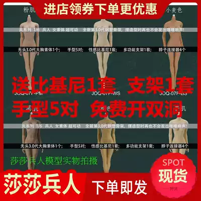 Free open hole plastic package female body 1 6 soldiers female body steel bone coated human body painting model spot