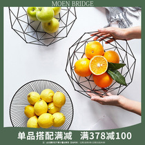 Fruit plate Fruit basket Fruit basin Living room Nordic fruit plate ins coffee table Fruit snack basket Household Wrought iron creative