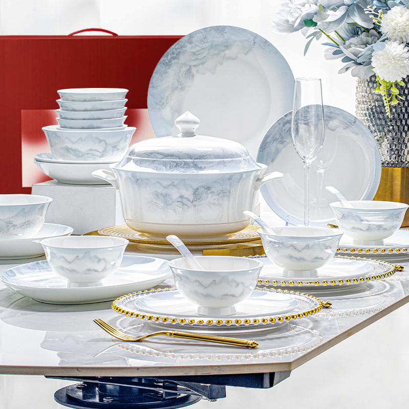Jingdezhen 2026 New Model Bowl and Plate Set, High-Quality Ceramic Tableware Set for Home Use, Bowls and Plates, Housewarming Gift Jingdezhen 2026 New Model Bowl and Plate Set, High-Quality Ceramic Tableware Set for Home Use, Bowls and Plates, Housewarming Gift