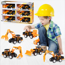 Large Inertial Engineering vehicle toy set childrens fire crane digging bulldozer boy all kinds of cars